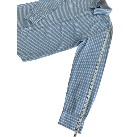 Calvin Klein Jeans Mens Button-Up Long Sleeve Shirt Blue & White Striped Medium - Picture 9 of 12